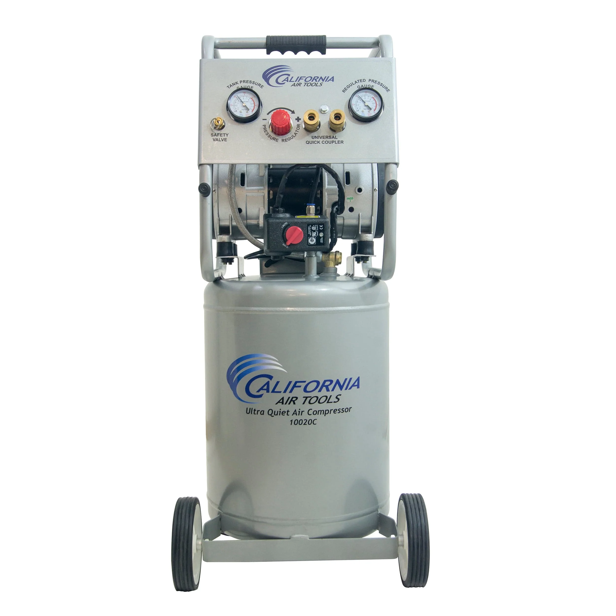 2HP 10 Gallon Oil-Free Steel Tank Air Compressor with Auto Drain Valve - Rcy 3d