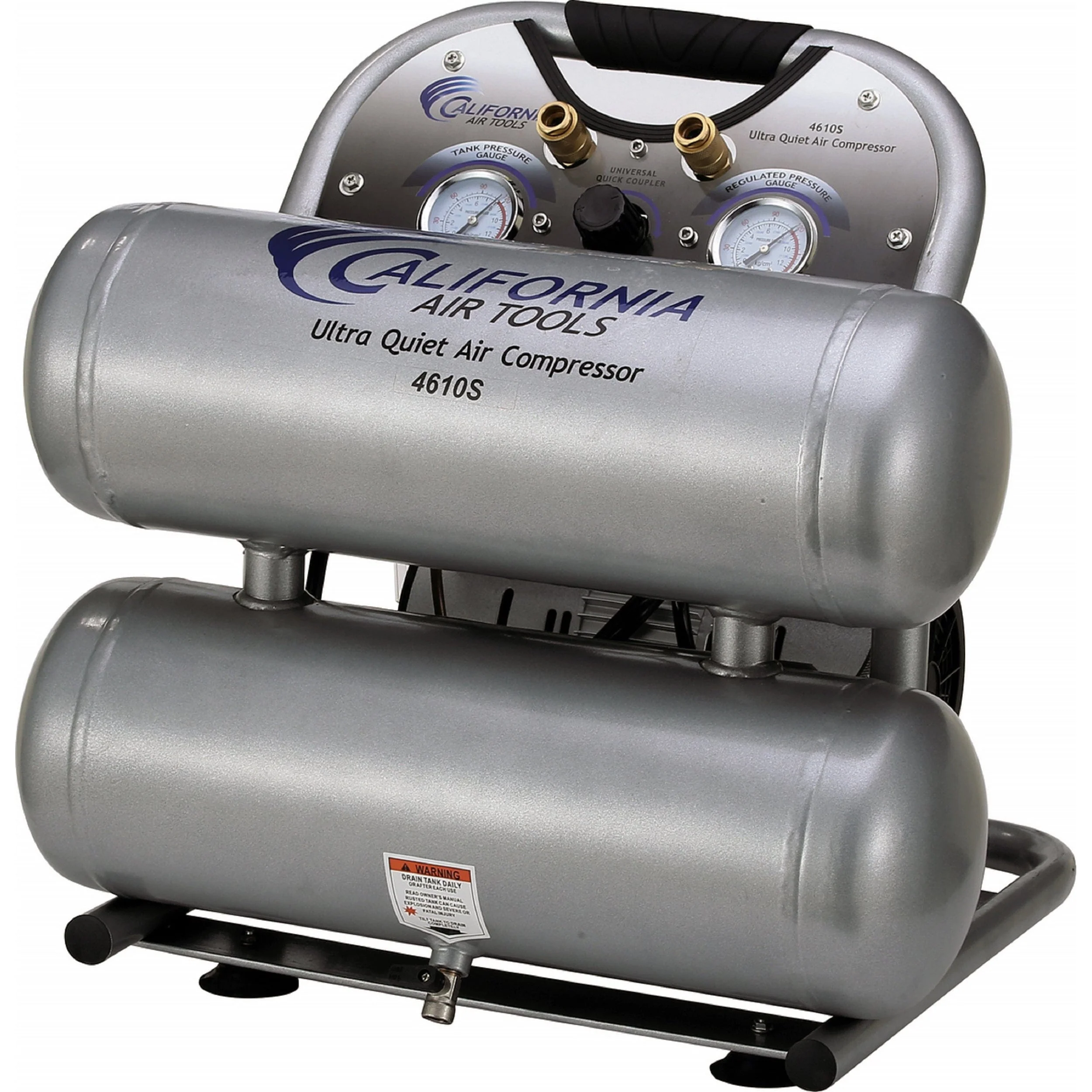 1HP 4-3/5 Gallon Oil-Free Twin Portable Steel Tank Air Compressor - Rcy 3d